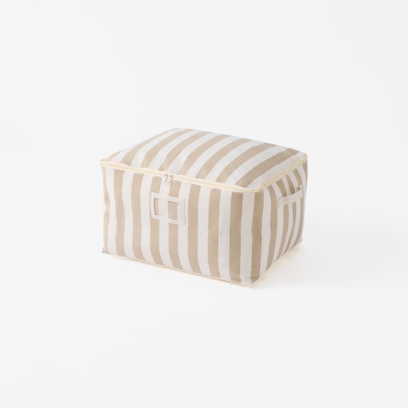 Natural Wide Stripe Storage Bags