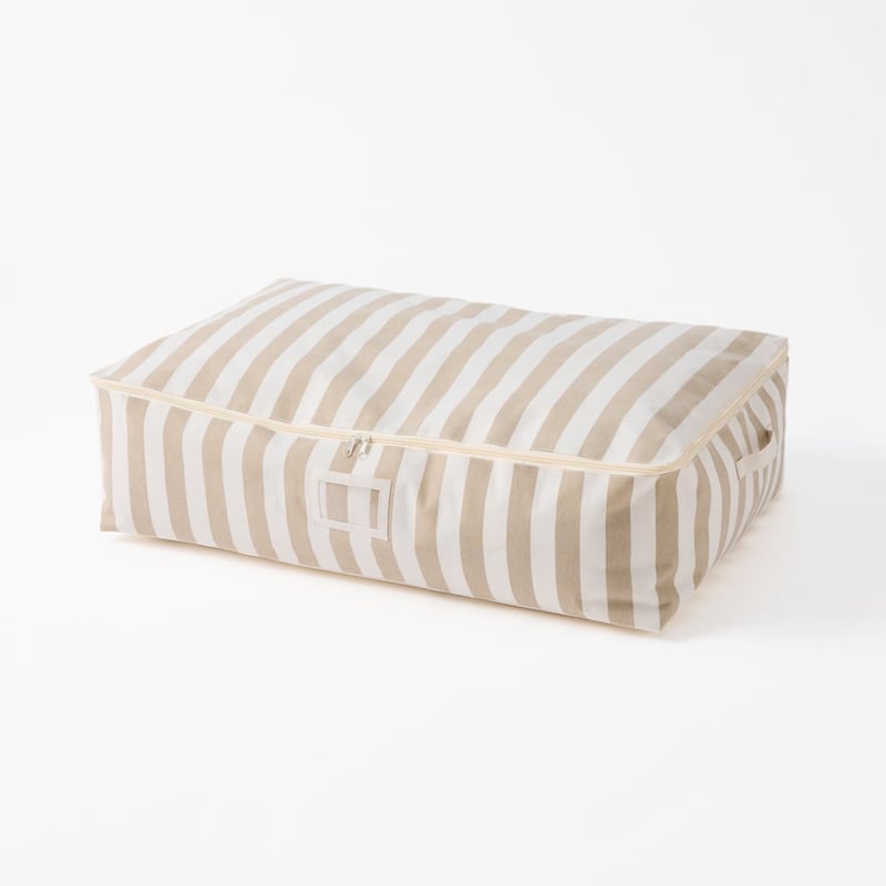 Natural Wide Stripe Storage Bags