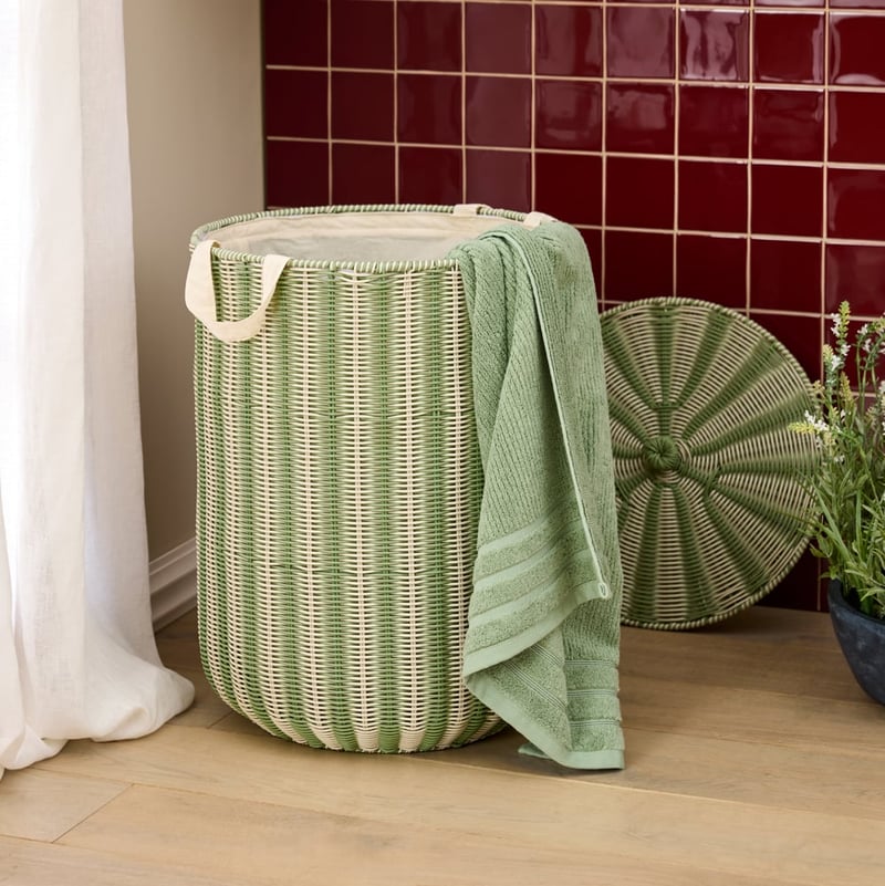 Rye Green Laundry Basket