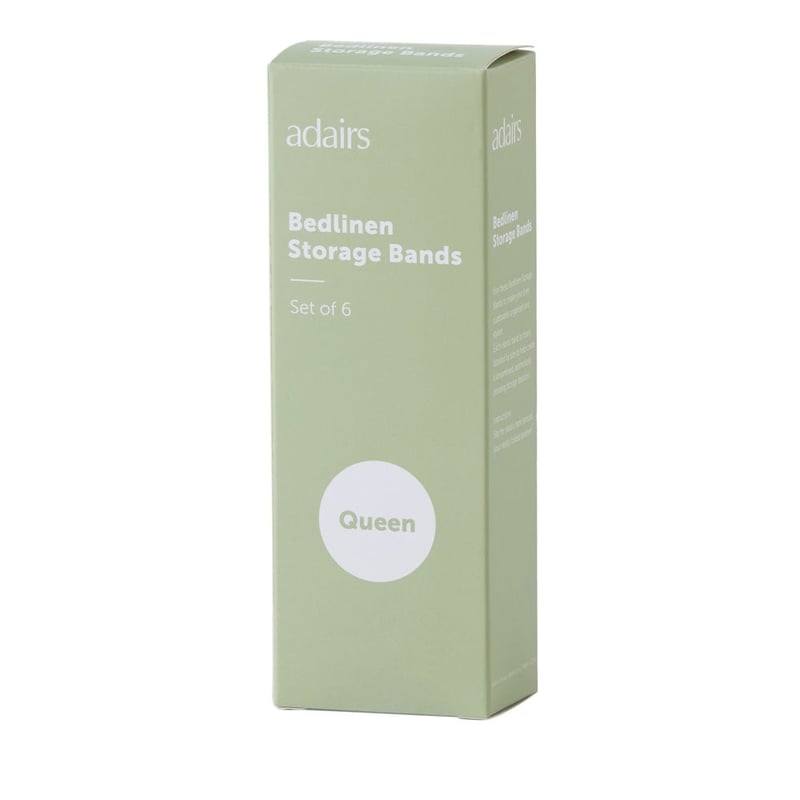 White & Sage Bedlinen Storage Band Set of 6 