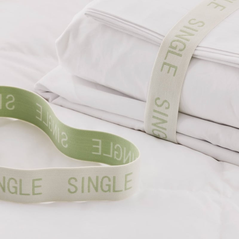 White & Sage Bedlinen Storage Band Set of 6 