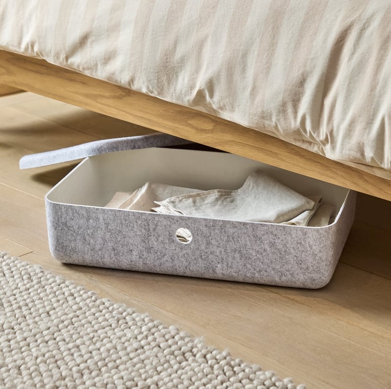 Osaka Grey Felt Underbed Storage Basket