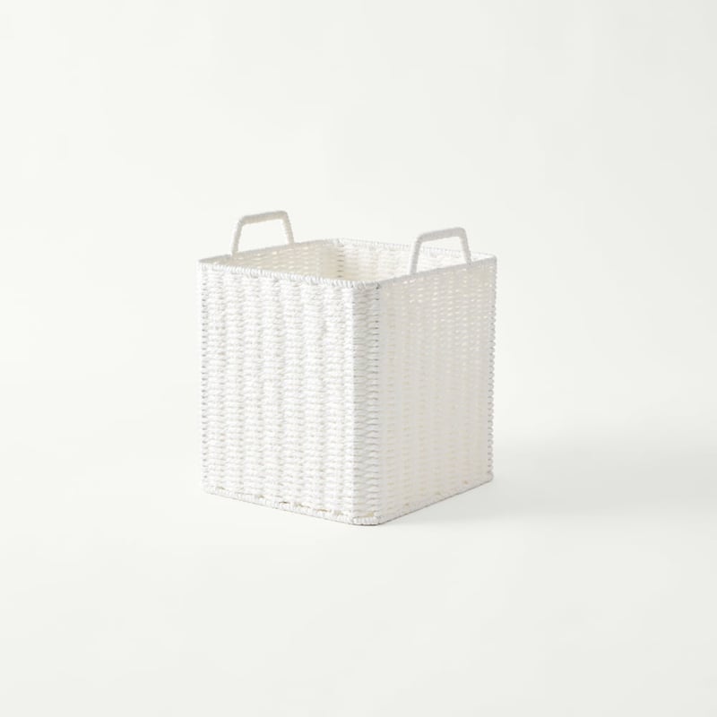 Sala White Small Square Basket