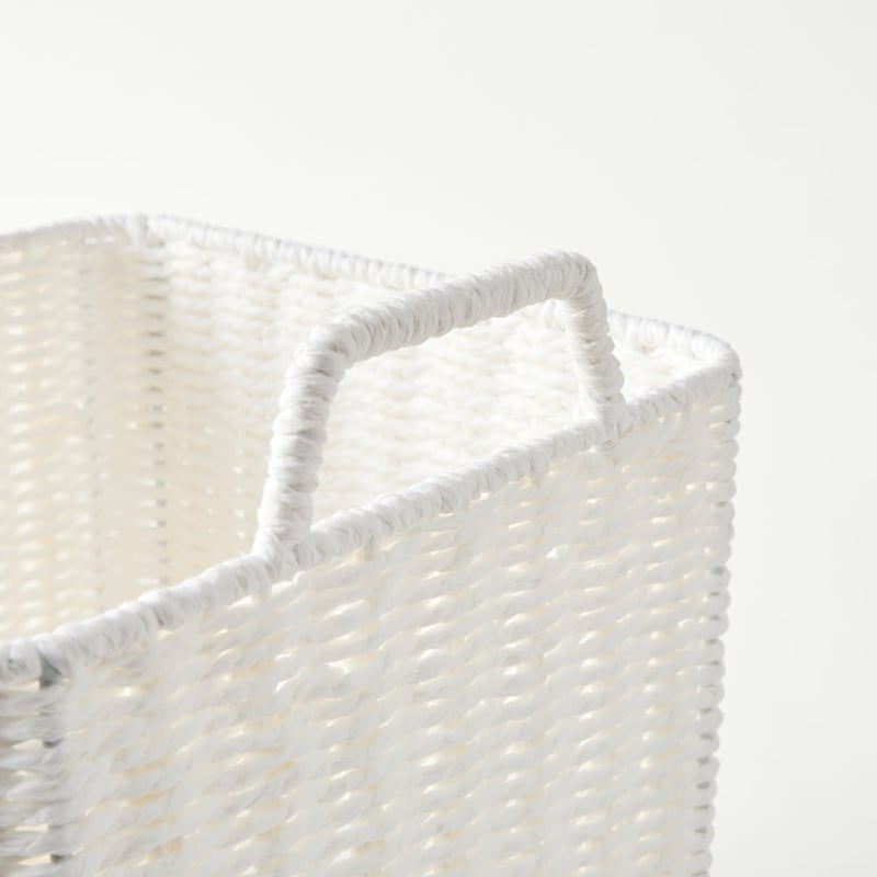 Sala White Small Square Basket