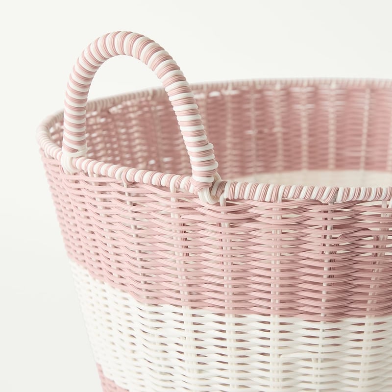 Eden Pink & White Wash Basket