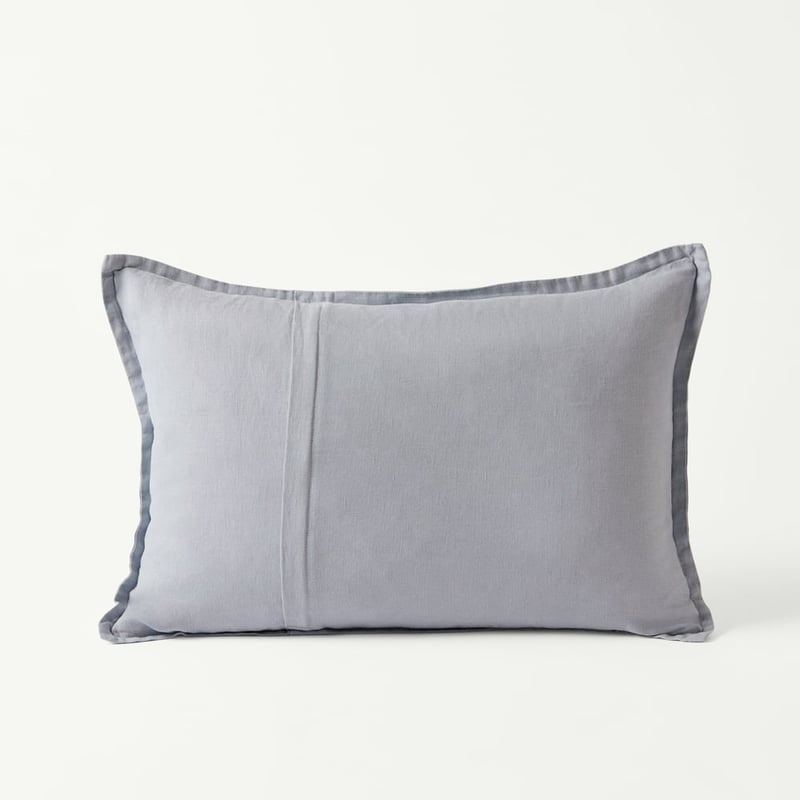 Belgian Light Denim Vintage Washed Linen Long Cushion