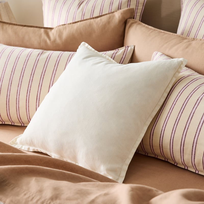 Belgian Coconut Vintage Washed Linen Cushion