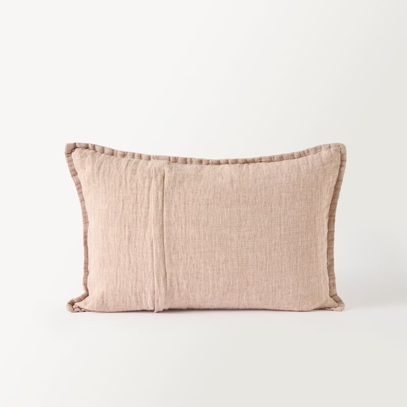Belgian Hazelnut Marle Vintage Washed Linen Long Cushion