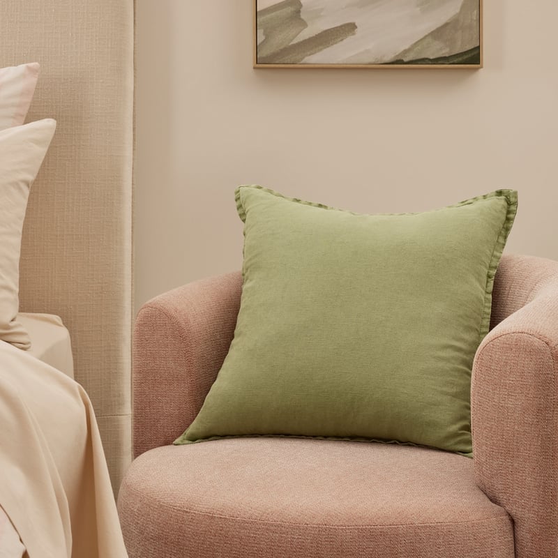 Belgian Pear Vintage Washed Linen Cushion