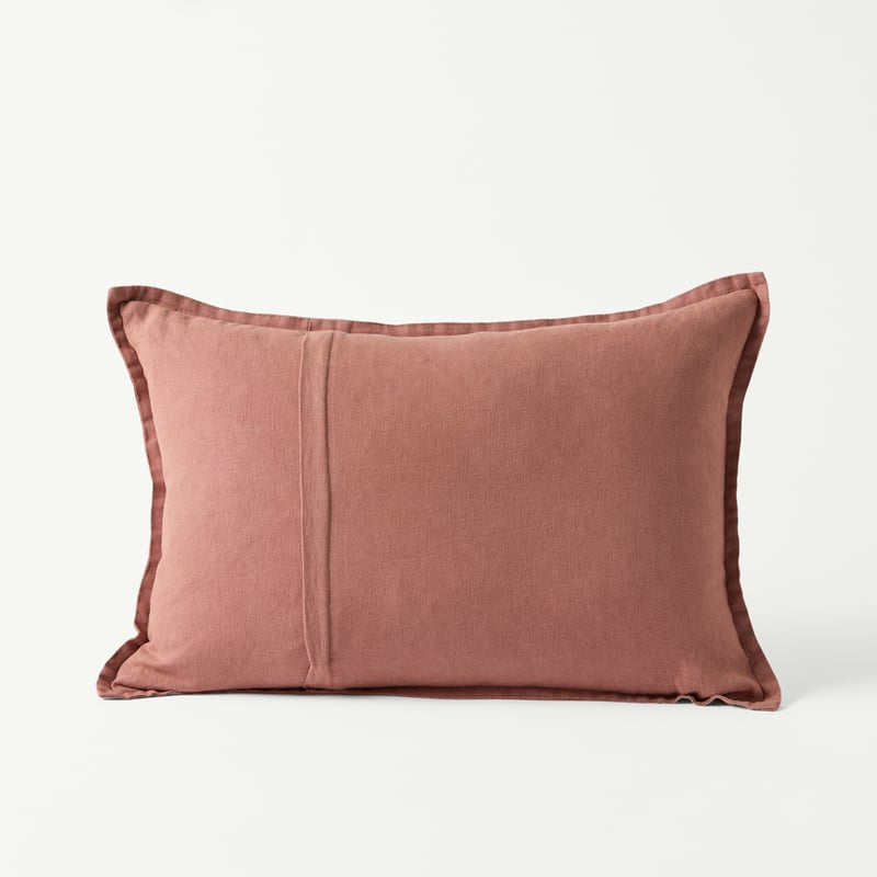 Belgian Rosewood Vintage Washed Linen Long Cushion