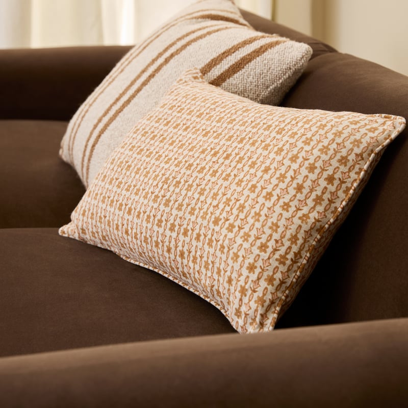 Delhi Woodblock Tamil Spice Linen Cushion