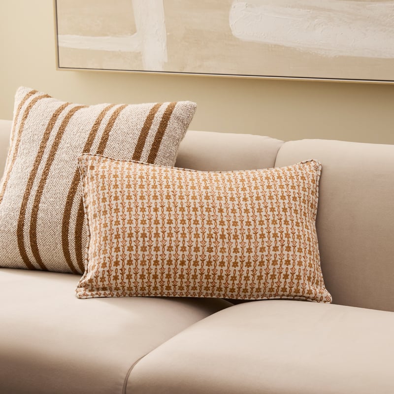 Delhi Woodblock Tamil Spice Linen Cushion