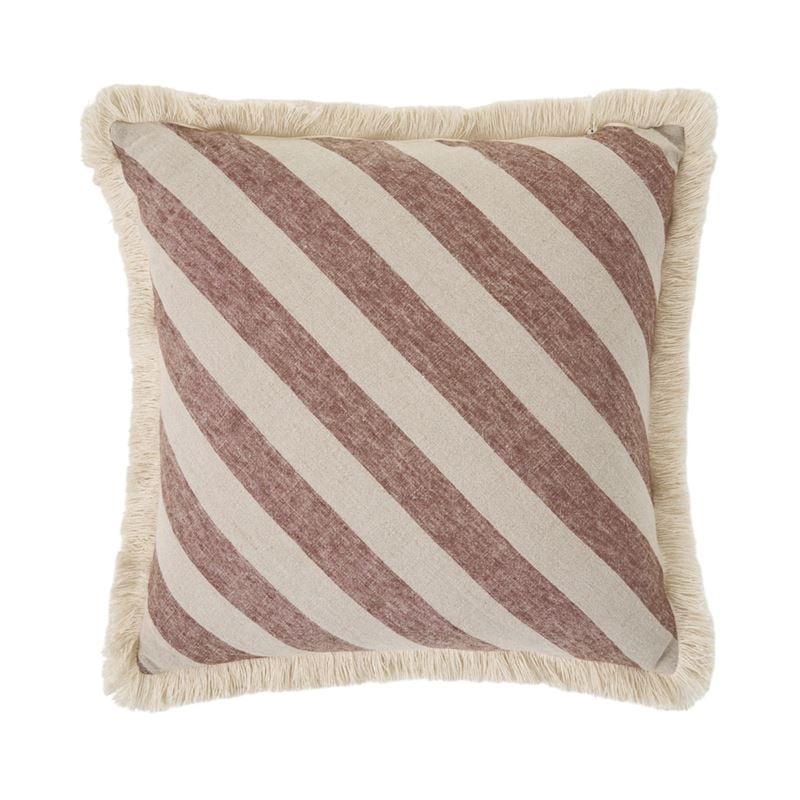 Lillie Natural & Cocoa Diagonal Stripe Cushion
