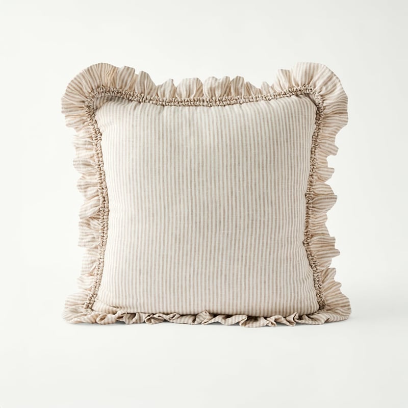 Brydee Linen & White Stripe Linen Cushion