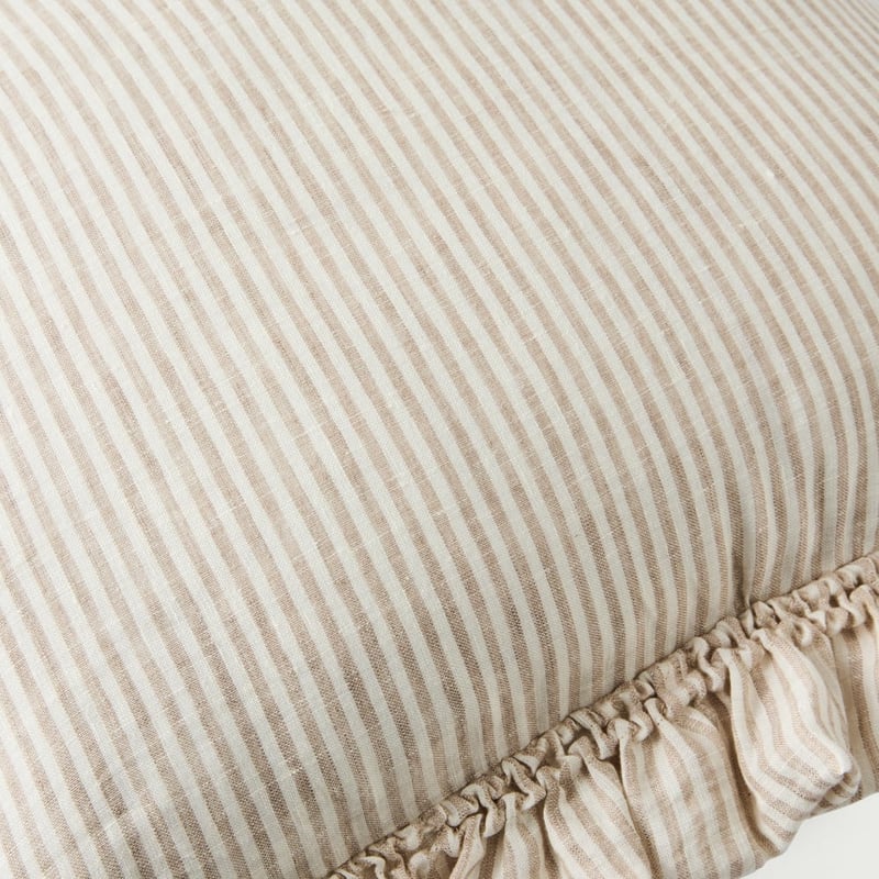 Brydee Linen & White Stripe Linen Cushion