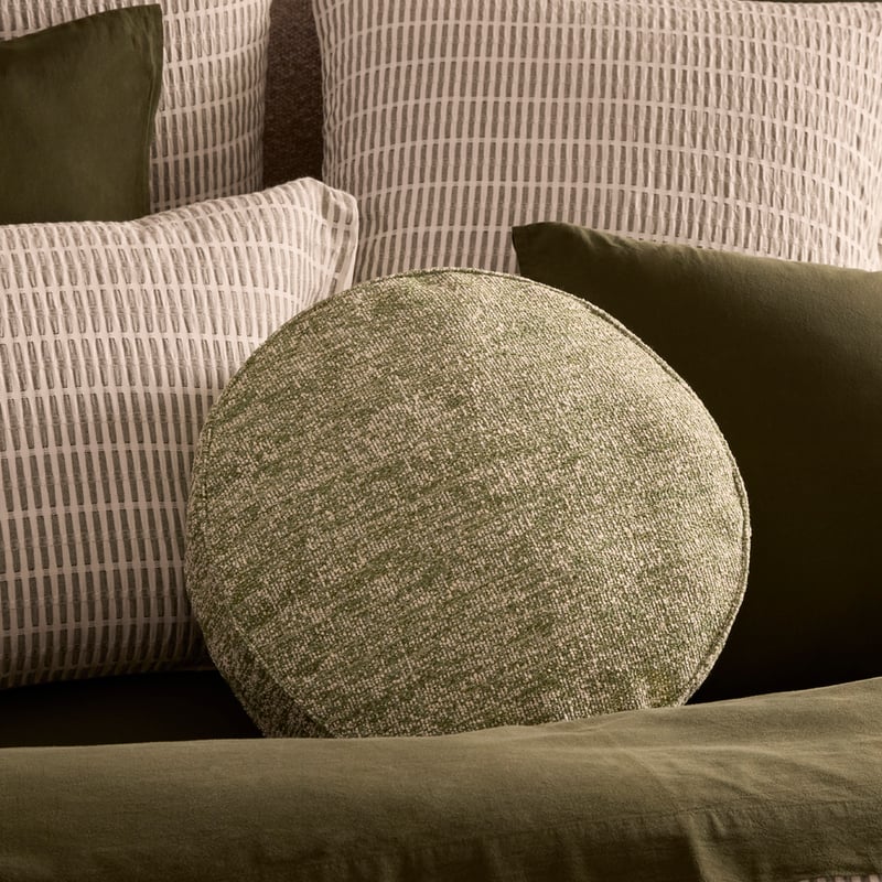 Avril Green Marle Round Cushion