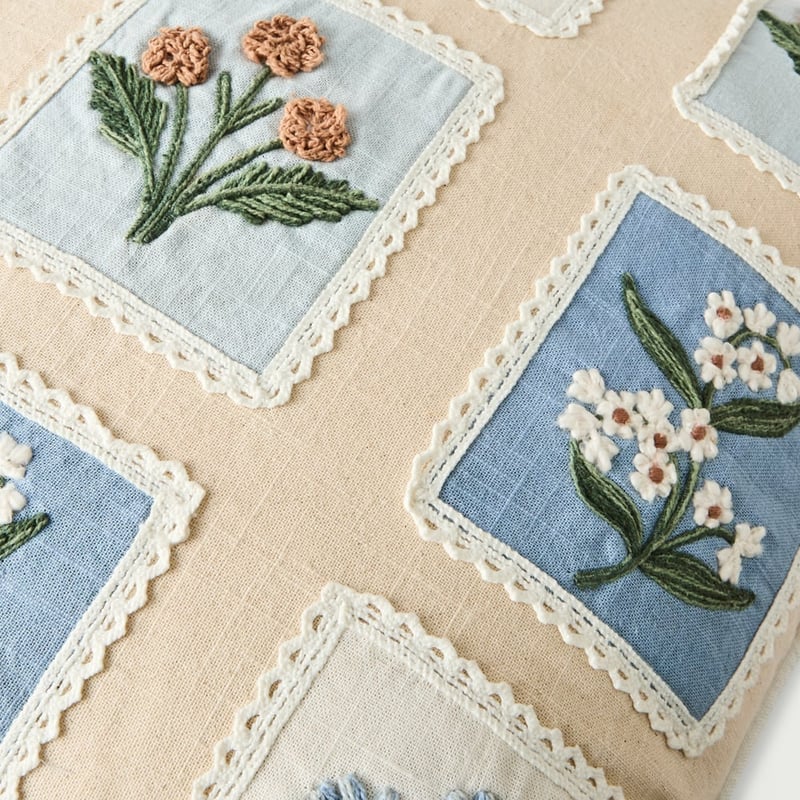 Aria Blue Floral Cushion