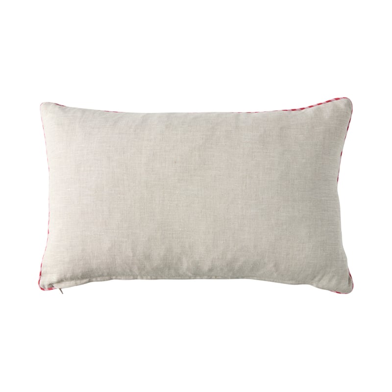 Easter Bunny Pink & Red Linen Cushion