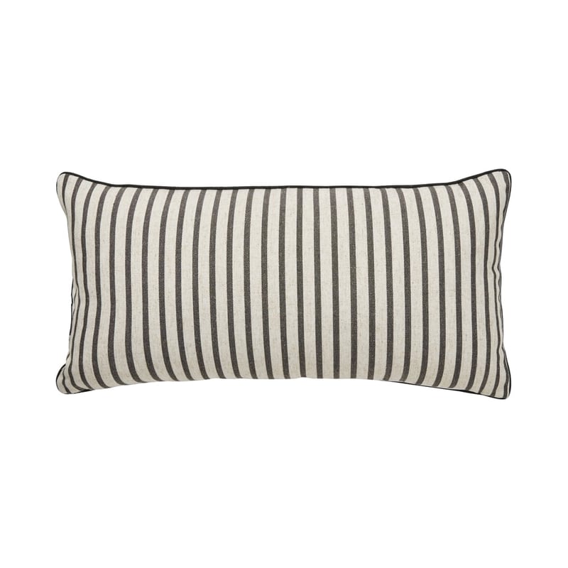 Bobbie Natural & Charcoal Stripe Bolster Cushion