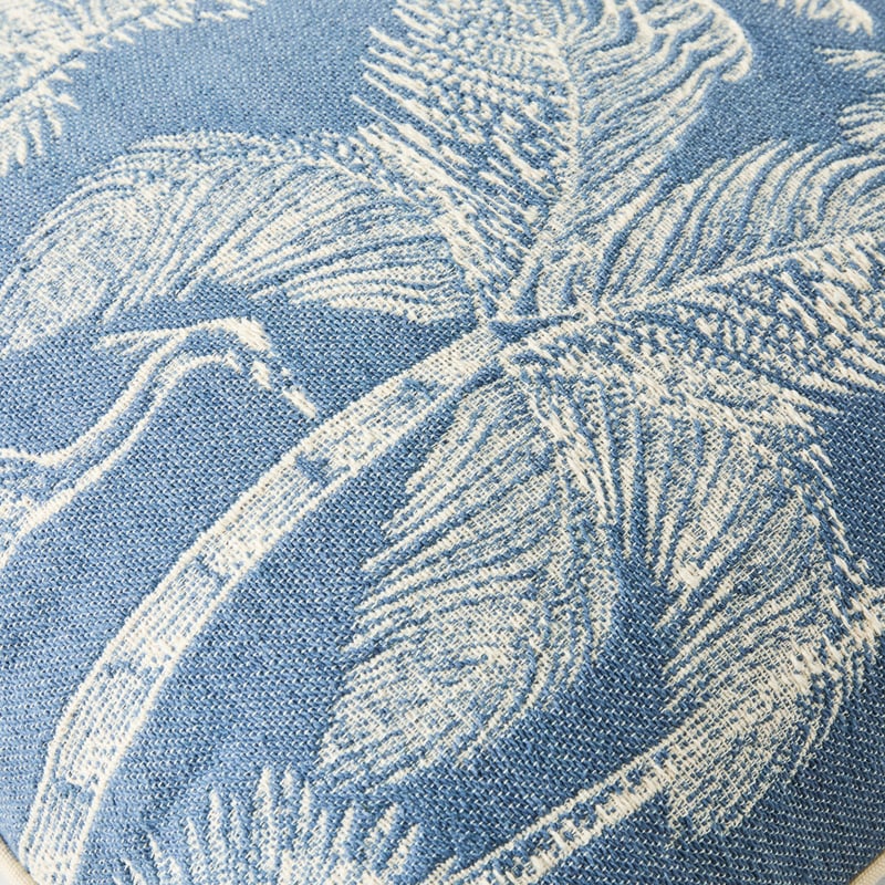 Resort Palm Blue Cushion