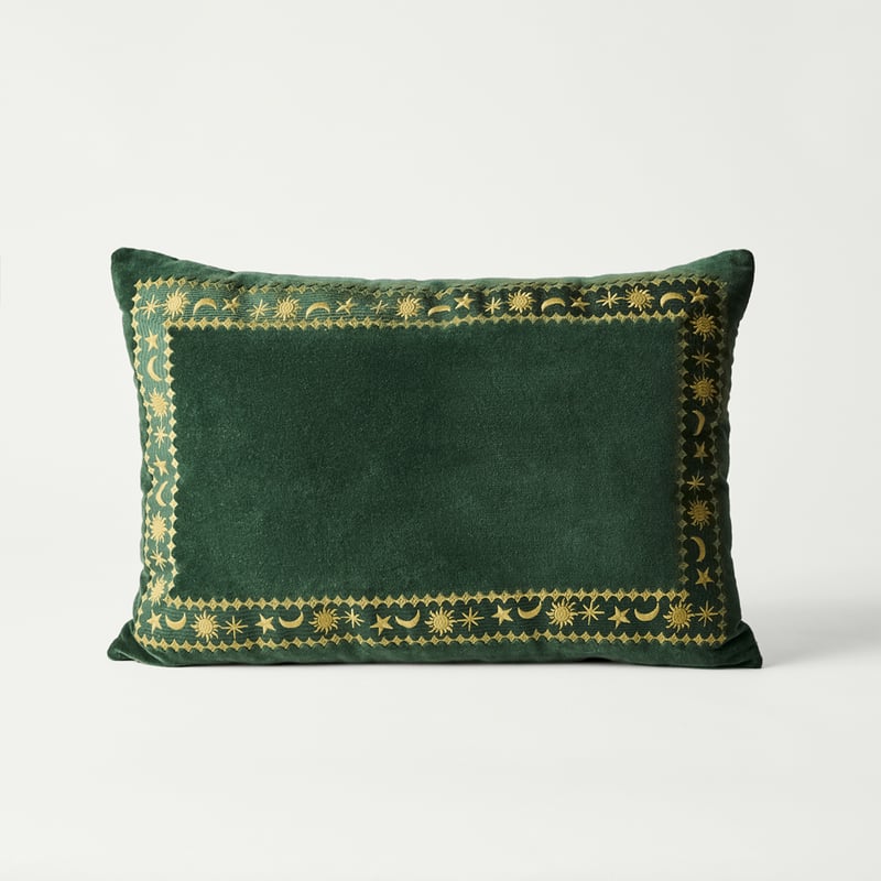 Stella Green Velvet Cushion
