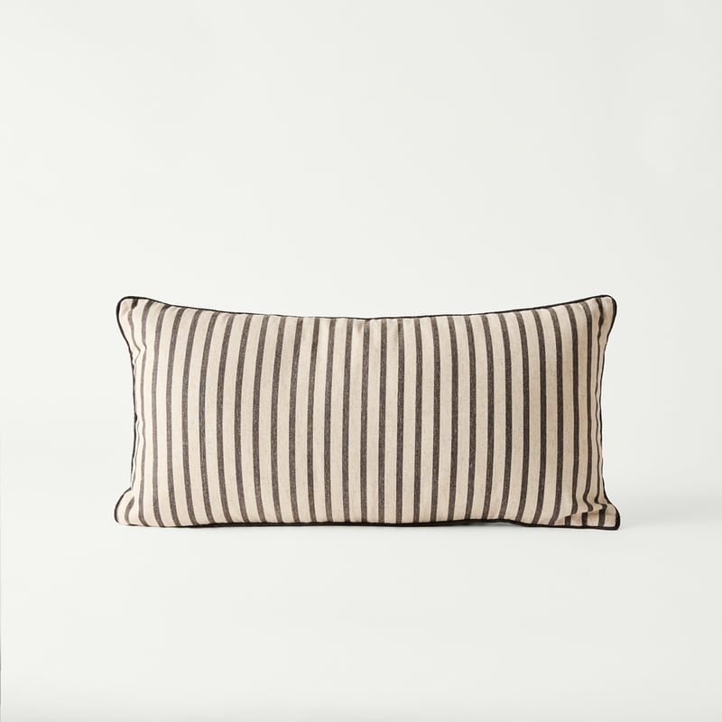 Tommy Natural & Charcoal Stripe Bolster Cushion
