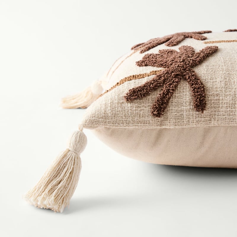 Palm Cacao Tufted Cushion