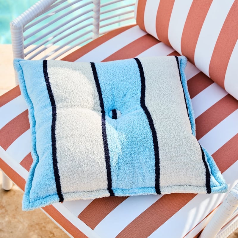 Lorne Blue Outdoor Terry Chair Pad