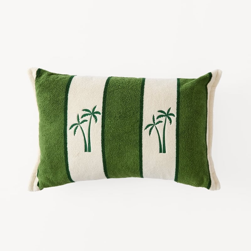 Lorne Green Palm Outdoor Terry Cushion