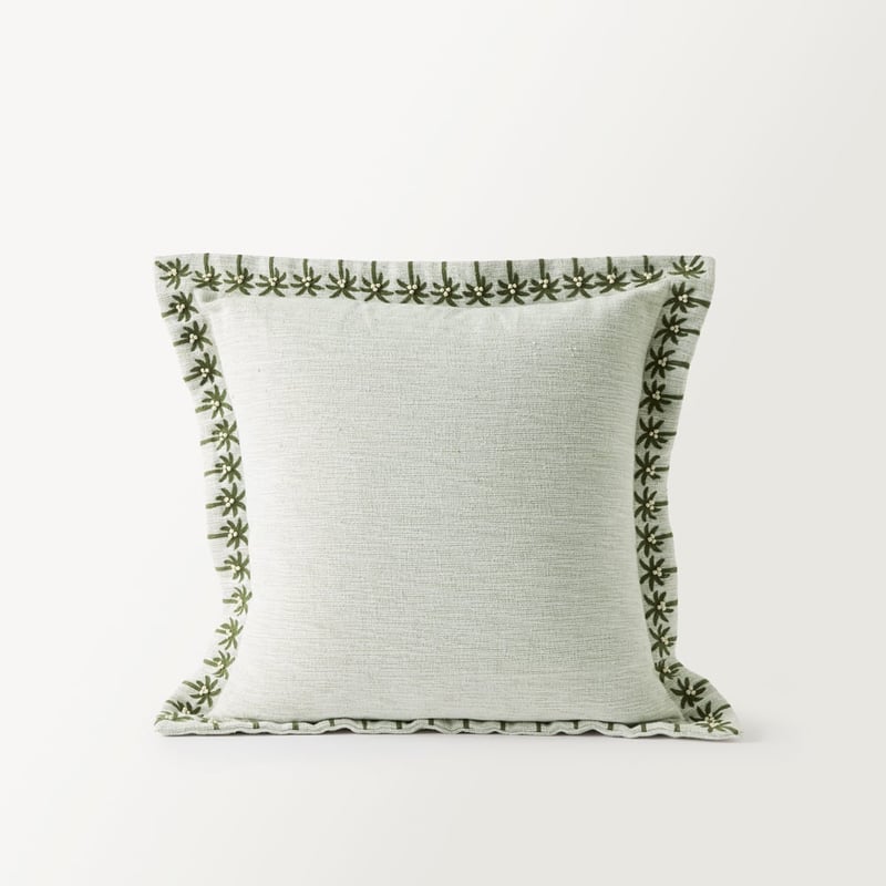 Tropic Palm Natural & Green Cushion