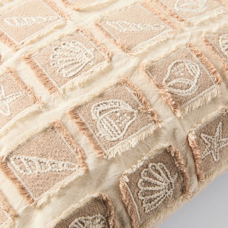 Kiri Natural & Brown Patchwork Cushion