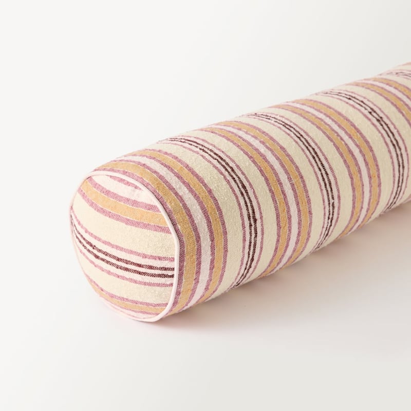 Marion Stripe Pink Bolster Cushion 