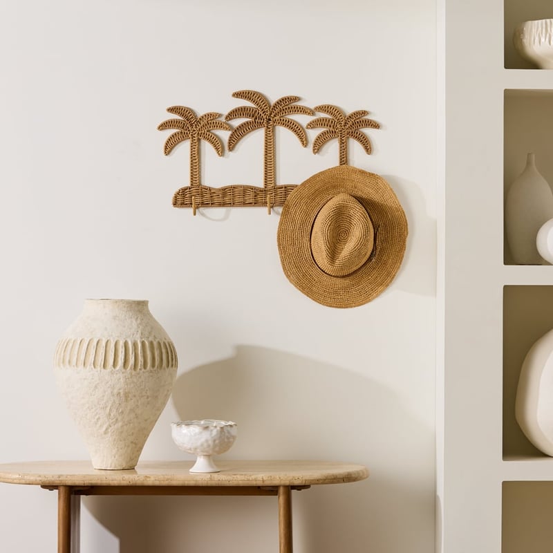 Rattan 3 Palms Wall Hook