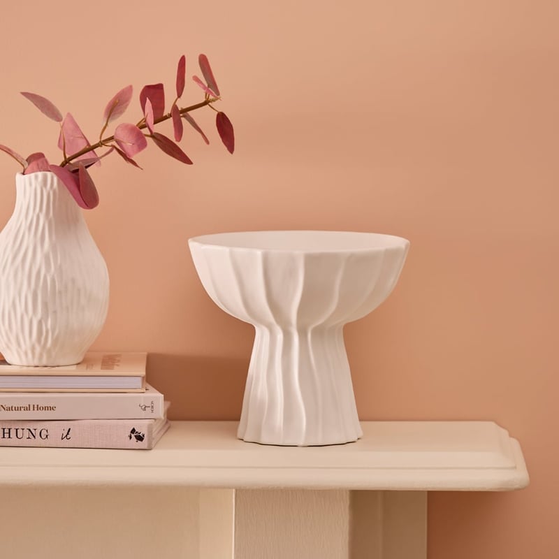 Pinto White Matte Pedestal Bowl