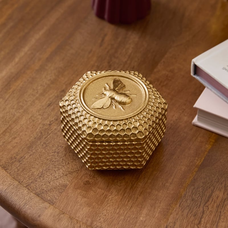 Gold Bee Trinket Box
