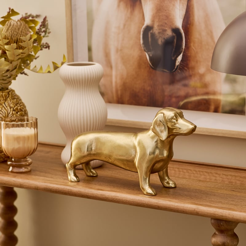 Gold Dachshund Sculpture