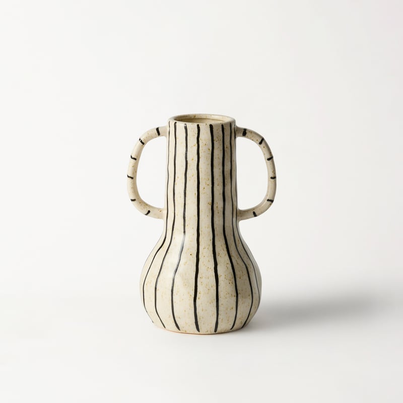 Paloma Off White & Black Stripe Vase
