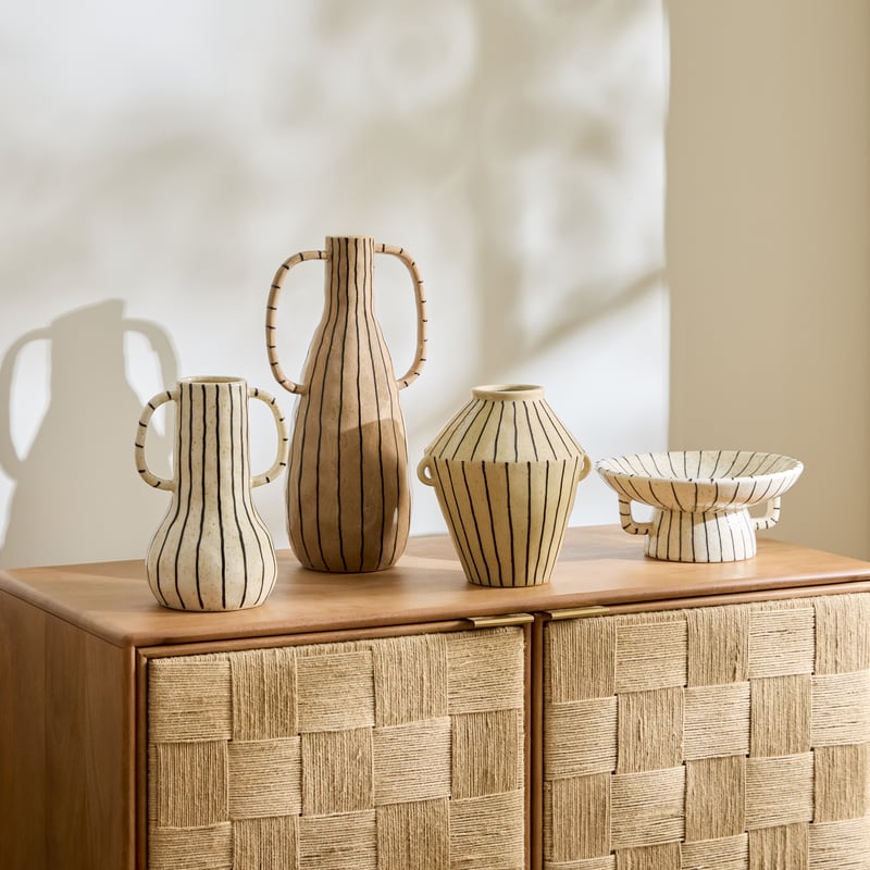 Paloma Off White & Black Stripe Vase