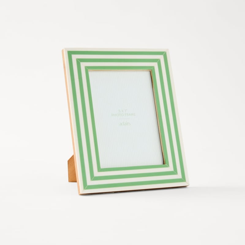 Capri Green & White Stripe Photo Frame