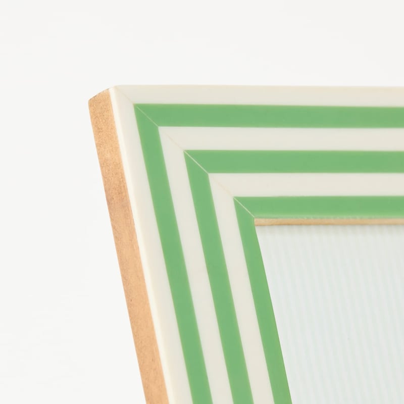 Capri Green & White Stripe Photo Frame