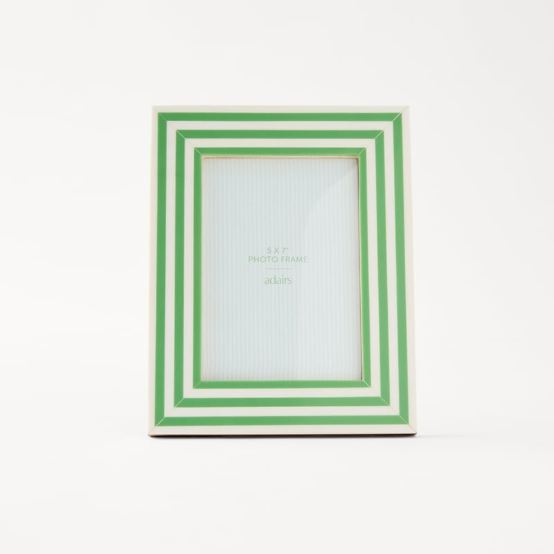 Capri Green & White Stripe Photo Frame