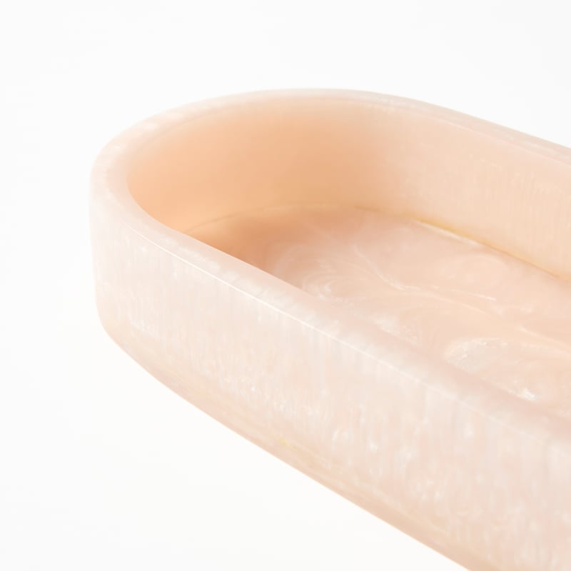Celeste Pink Resin Oval Trinket Tray