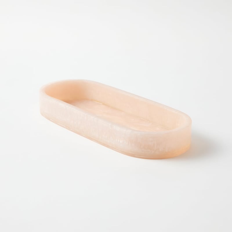 Celeste Pink Resin Oval Trinket Tray