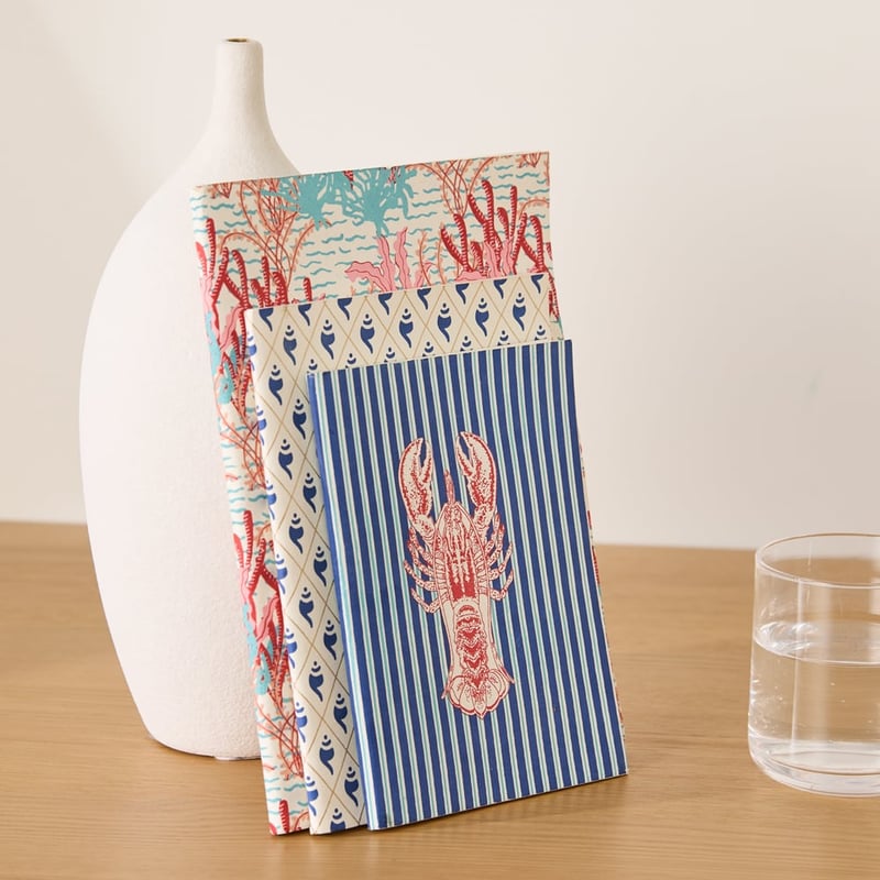 Blue Lobster Handmade Notebook Set