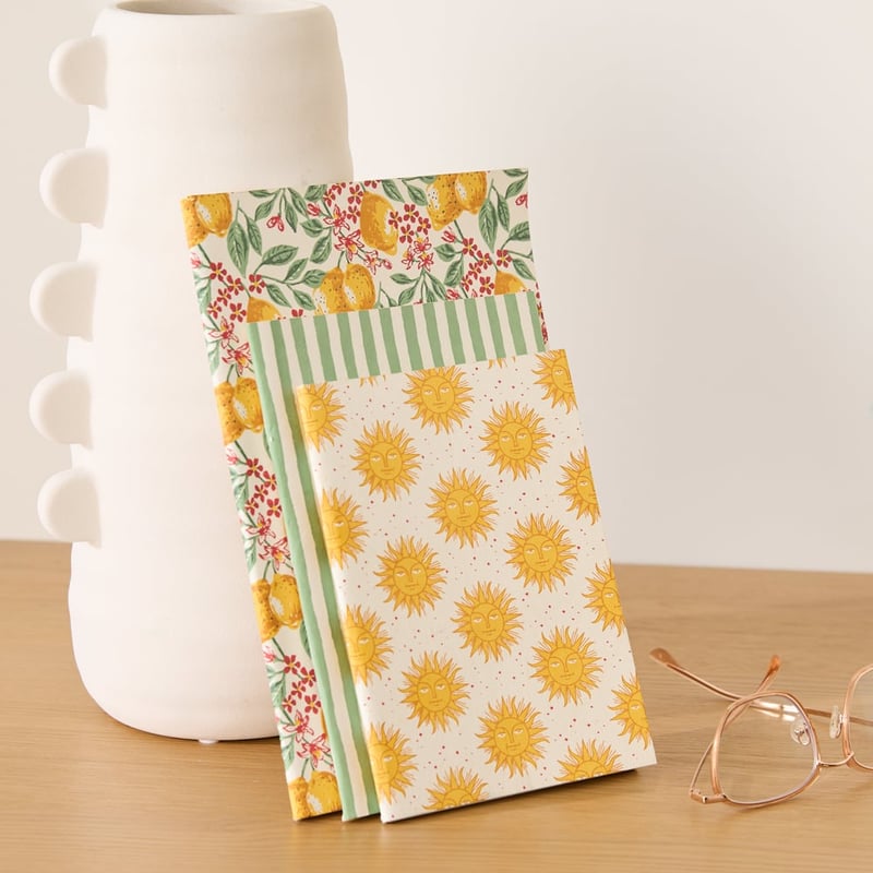 Yellow Lemons Handmade Notebook Set