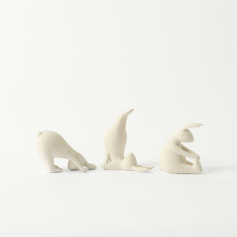 Yoga White Bend to the Floor Bunny