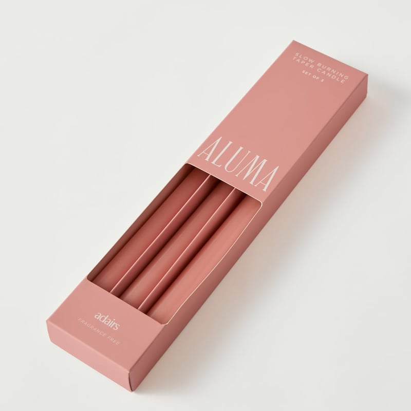 Aluma Rose Taper Candles Pack of 3
