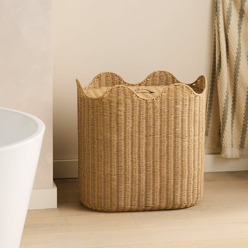 Macey Natural Divided Laundry Storage