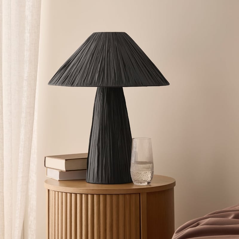 Paper Raffia Black Table Light