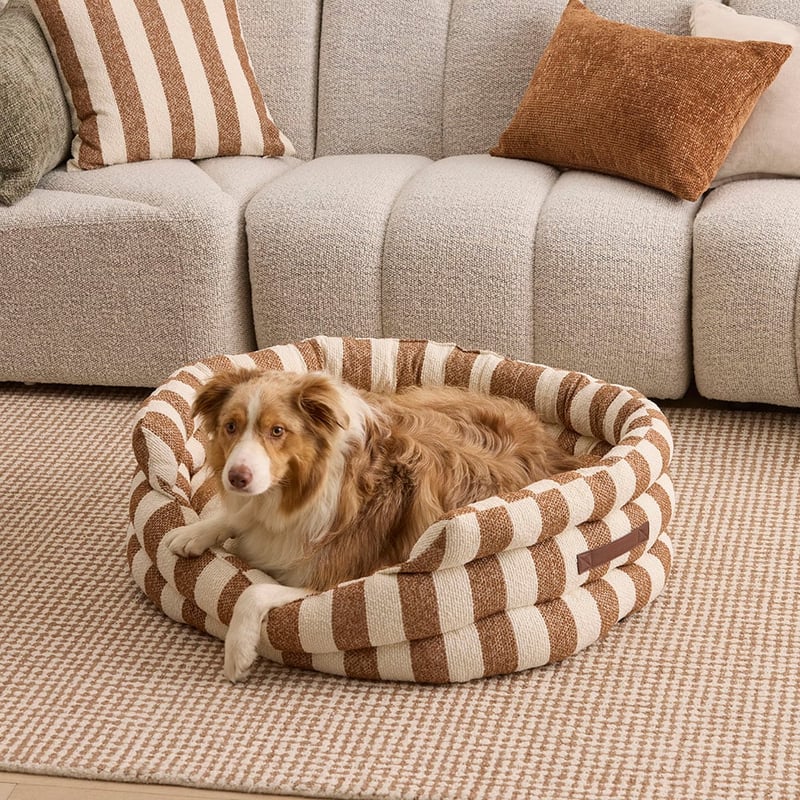 Ziggy Cali Terracotta Stripe Pet Bed